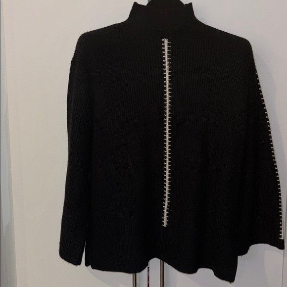 FCUk 1980’s contrast Stitch mock Sweater 3/4 Sleeve Size XS - Picture 15 of 17